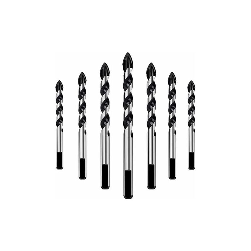 foto del prodotto set di punte da trapano aiperq da 7 pezzi per piastrelle, vetro, cemento, pietra, mattoni, piastrelle, ceramica e specchi 3 mm, 4 mm, 5 mm, 6 mm, 8