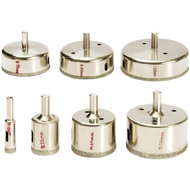 foto del prodotto set di punte diamantate kzq da 7 pezzi 10 100 mm per piastrelle di ceramica, vetro, porcellana, marmo