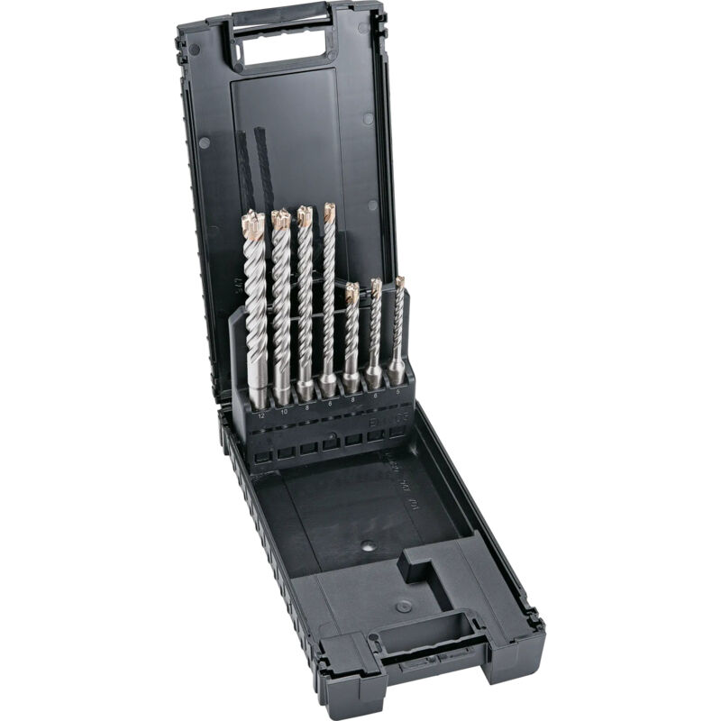 foto del prodotto set di punte per martello flessibile sds plus a 4 eliche xtreme plus hd 4 c d5 12, 7 pezzi.