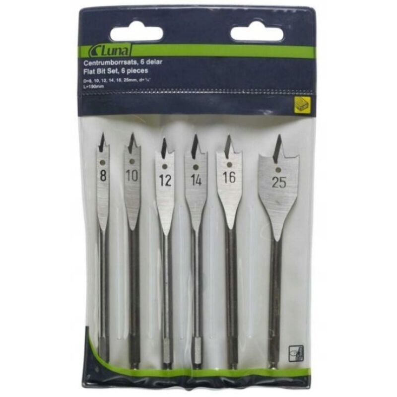 foto del prodotto set di punte piane per legno 6 pezzi - l-207220104