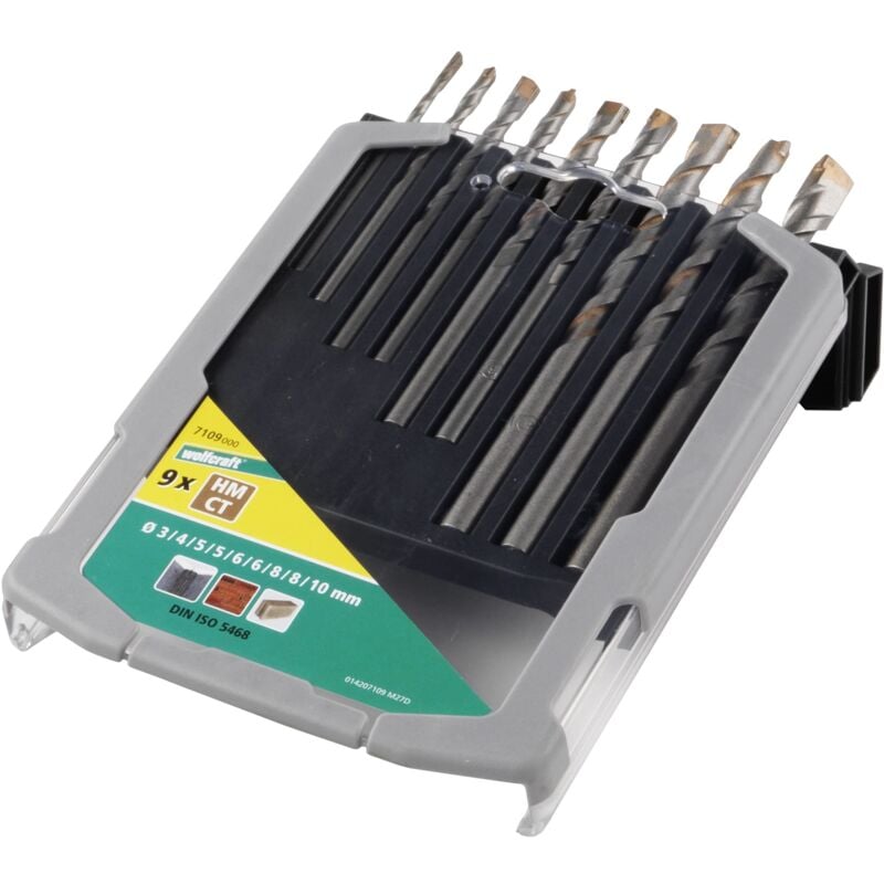foto del prodotto set di punte speciali per calcestruzzo tct da 9 pezzi, 7109000 wolfcraft