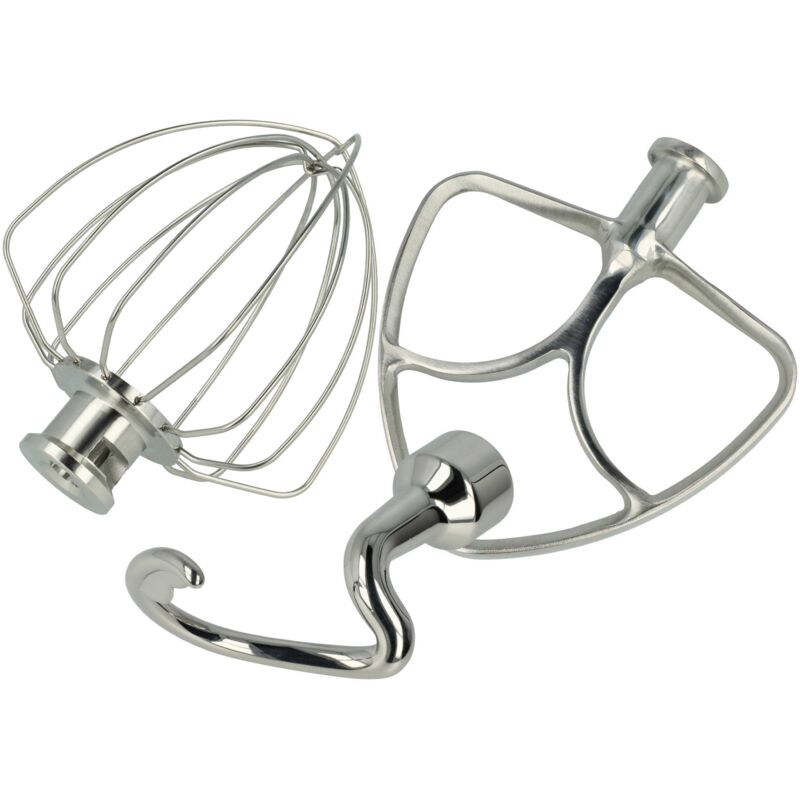 foto del prodotto set di ricambi da 3 pzz. compatibile con kitchenaid ksm12, ksm110 robot da cucina frusta da cucina, frusta piatta, gancio per impastare vhbw