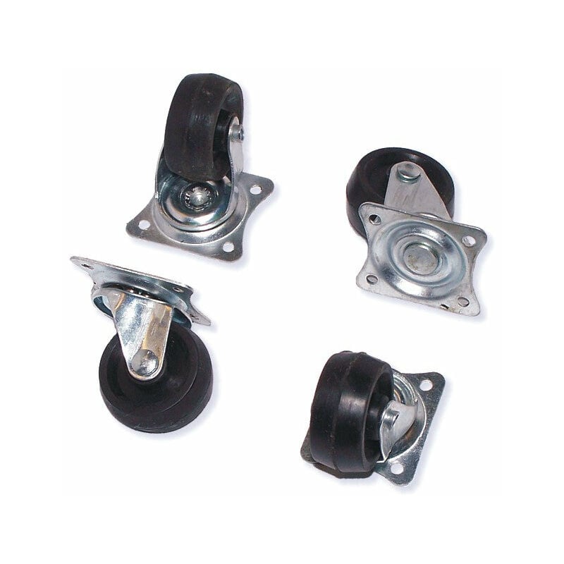 foto del prodotto set di ruote in gomma per mobili misure 30 mm 4 pezzi e 40 mm 4 pezzi beast 32 mm