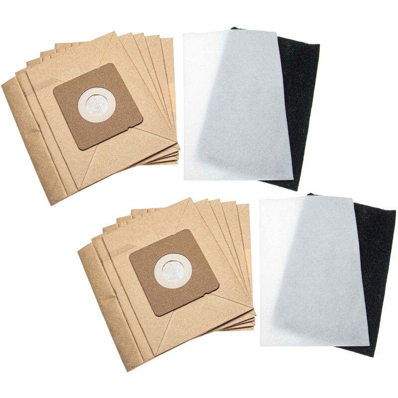 foto del prodotto set di sacchetti carta filtro da 12 pzz. compatibile con rowenta ro172101 4q0, ro1721r1 4q0, ro1726, ro1717y1 4q0 aspirapolvere vhbw