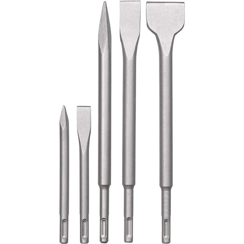 foto del prodotto set di scalpelli a martello, set di 5 scalpelli per pietra e cemento in una custodia di plastica