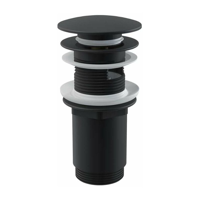 foto del prodotto set di scarico piletta di scarico clickclack in metallo per lavabo, nero opaco 30901024 kielle