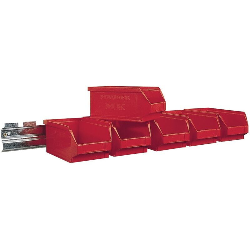 foto del prodotto set di scatole portaoggetti a50xl602xp100mm sta zincato con scatole portaoggetti 6xmk6 rosso mauser