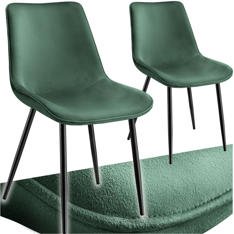 foto del prodotto set di sedie monroe effetto velluto - set di 2 sedie, sedia da pranzo, sedia da salotto - set di 2