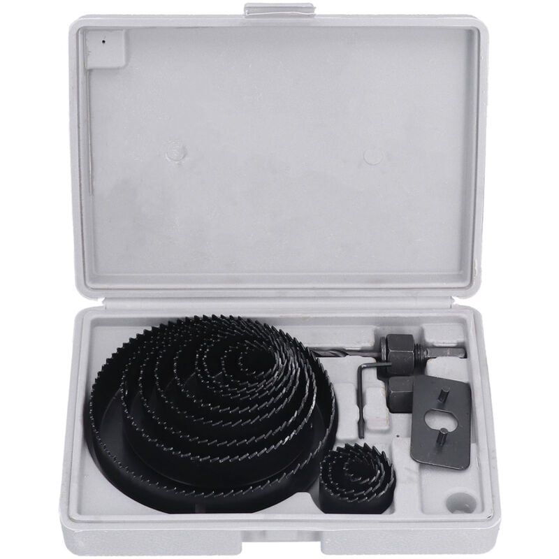 foto del prodotto set di seghe a tazza da 16 pezzi 19-127 mm, set di seghe a tazza con punta da trapano per centratura resistente, set di seghe a tazza con 1 chiave