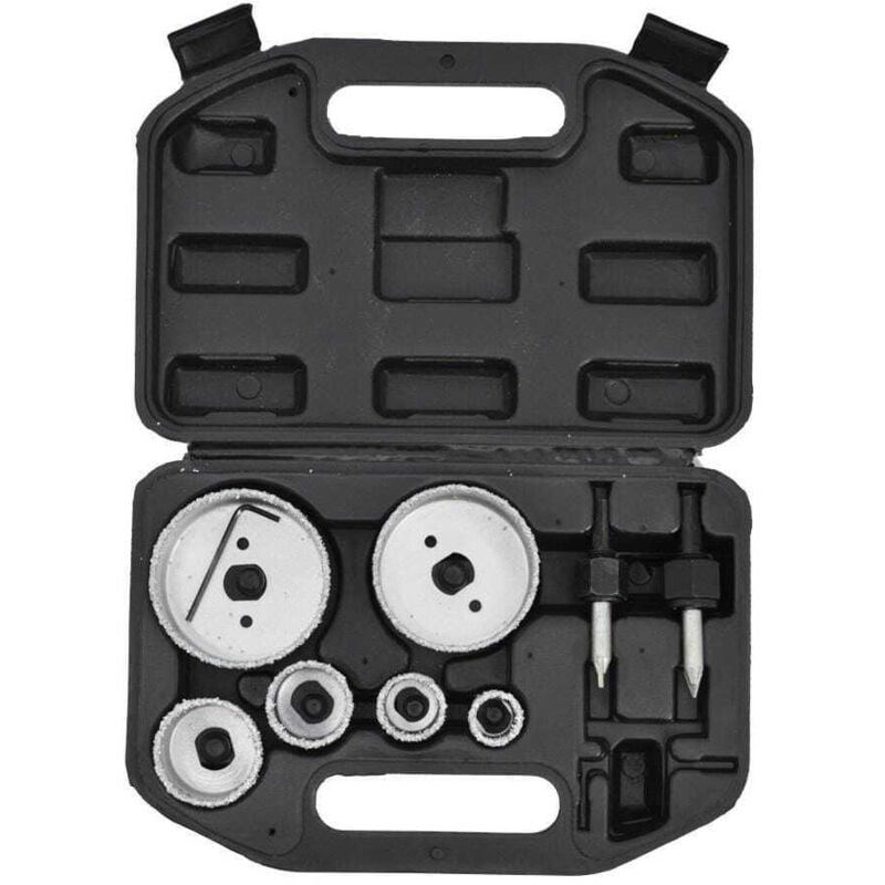 foto del prodotto set di seghe a tazza in tungsteno awtools per piastrelle 9 pezzi 22-73 mm