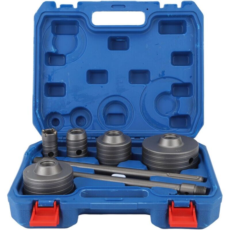 foto del prodotto set di seghe a tazza per cemento, 9 pezzi apri fori per cemento e cemento 30 40 65 80 100 mm fresa per fori cavi in acciaio al tungsteno con scatola