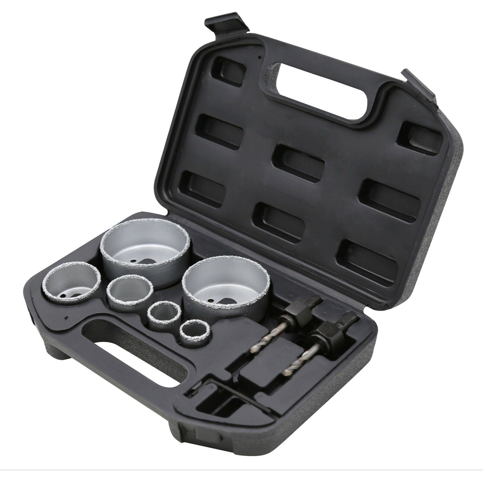 foto del prodotto set di seghe a tazza set di 9 utensili per trapano punta per foratura di piastrelle 16 0002596