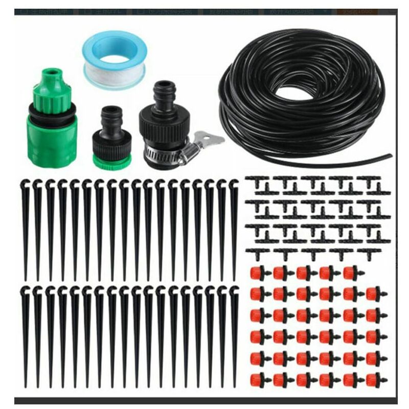 foto del prodotto set di sistemi di irrigazione a goccia regolabile da 30 m, gocciolatore per irrigazione a goccia regolabile, sistema di irrigazione automatico, tubo