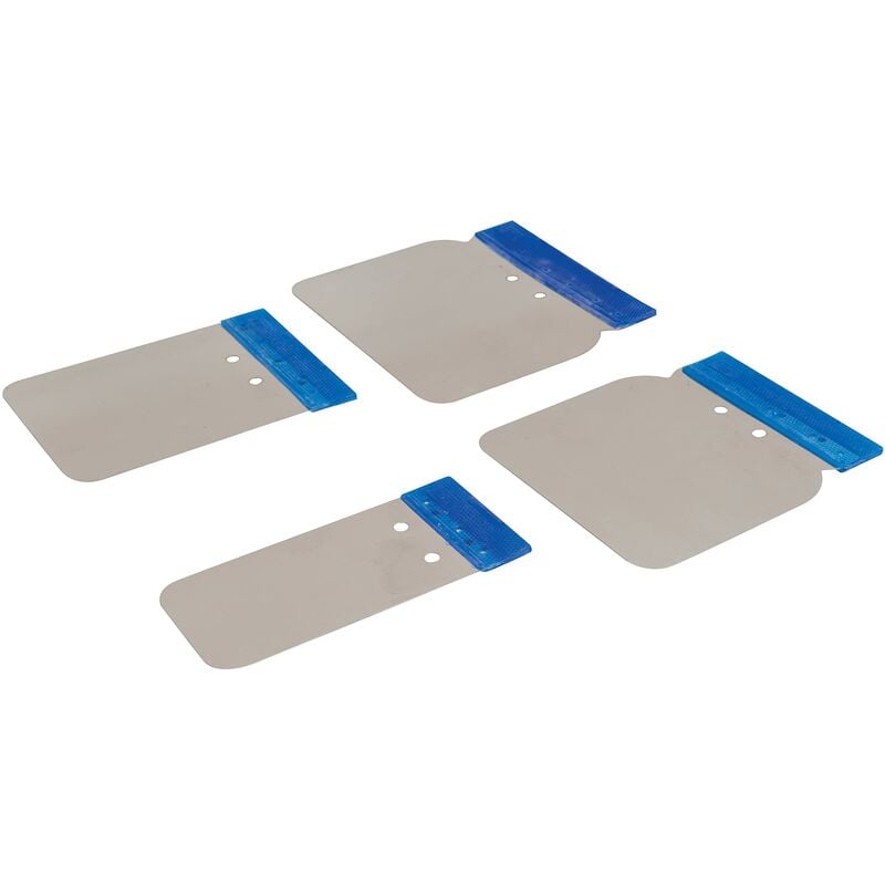 foto del prodotto set di spatole in acciaio inox 4 p.zi 50, 80, 100 e 120 mm 427734 silverline
