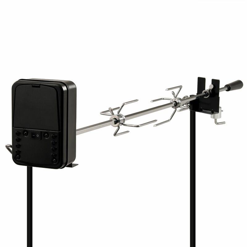 foto del prodotto set di spiedini per barbecue per fal , 90 cm, 2 aghi per carne, motore batteria bbq toro