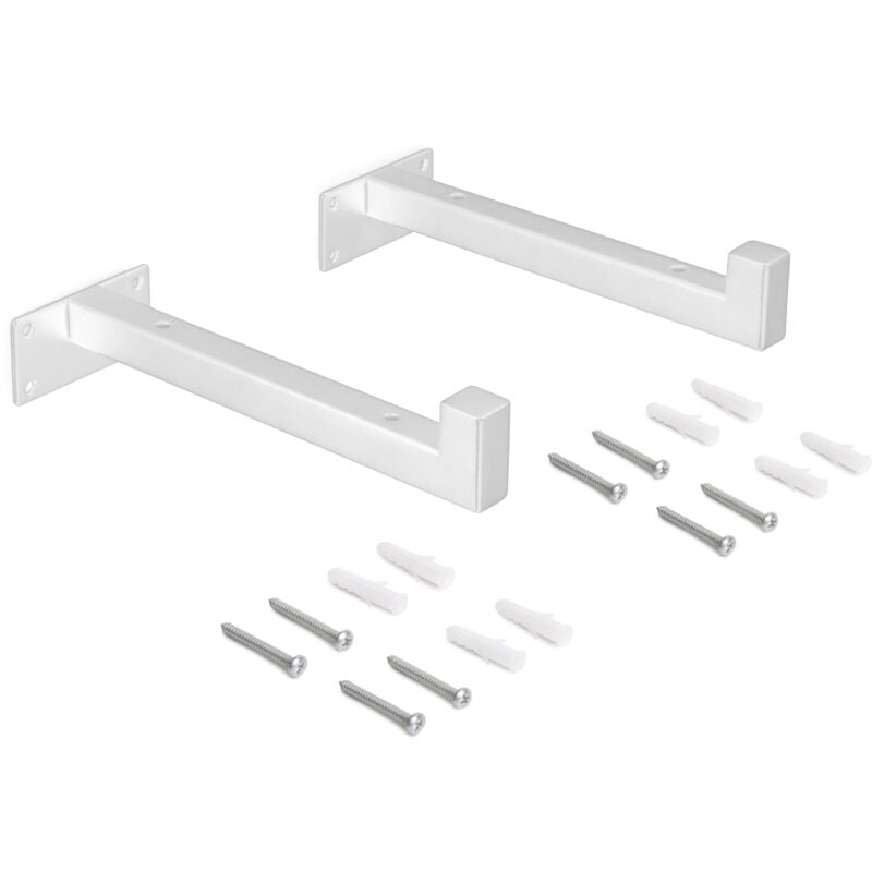 foto del prodotto set di supporti per mensole in legno shelf dritto con tubo quadro, acciaio, verniciato bianco emuca