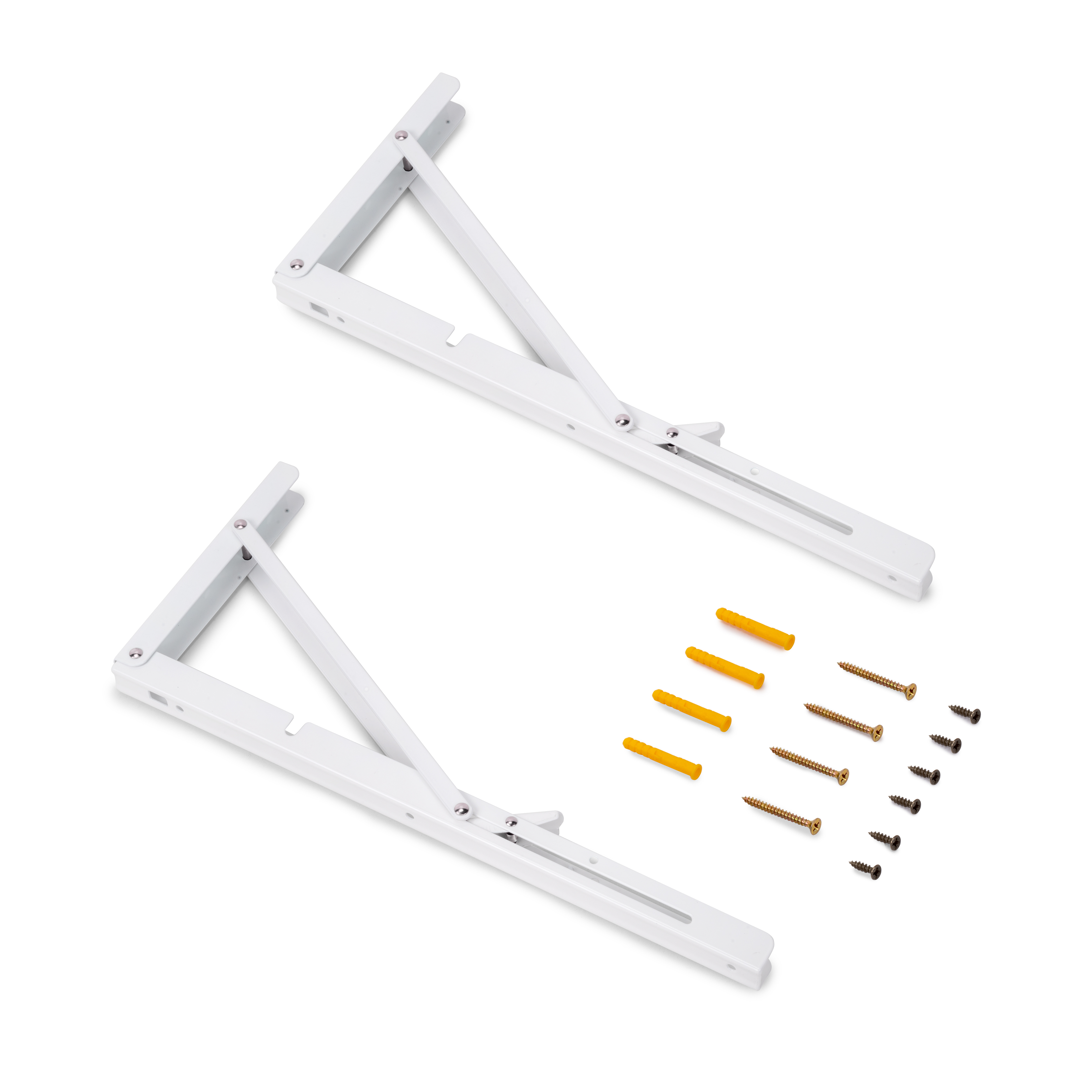 foto del prodotto set di supporti pieghevoli, lunghezza 403 mm, acciaio, verniciato bianco emuca
