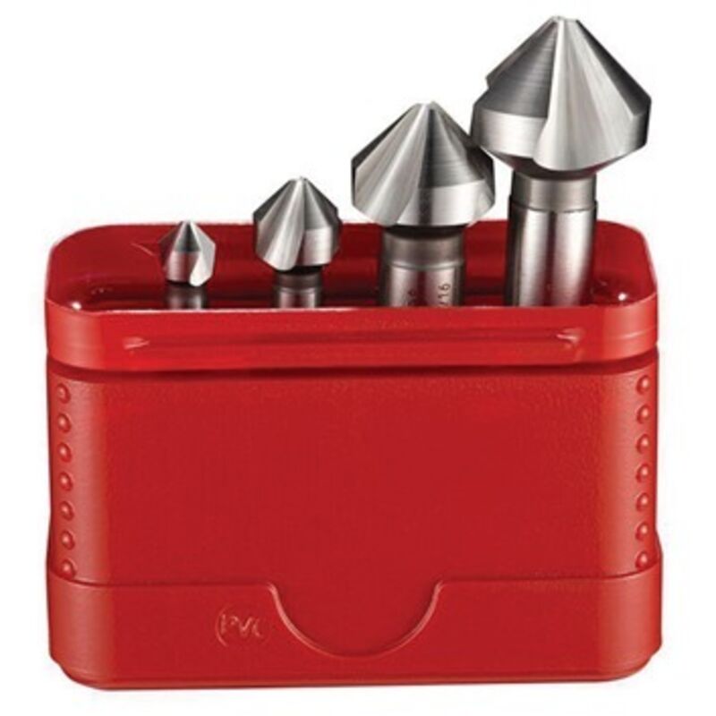 foto del prodotto set di svasatori din 335c 90 gradi n.2 6,3-20,5 mm hss 4 prese tonde dormer