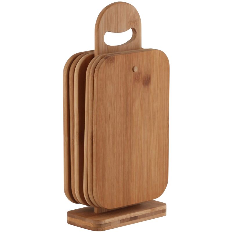foto del prodotto set di taglieri axentia con supporto in bamb , circa 15 x 31,5 x 7 cm