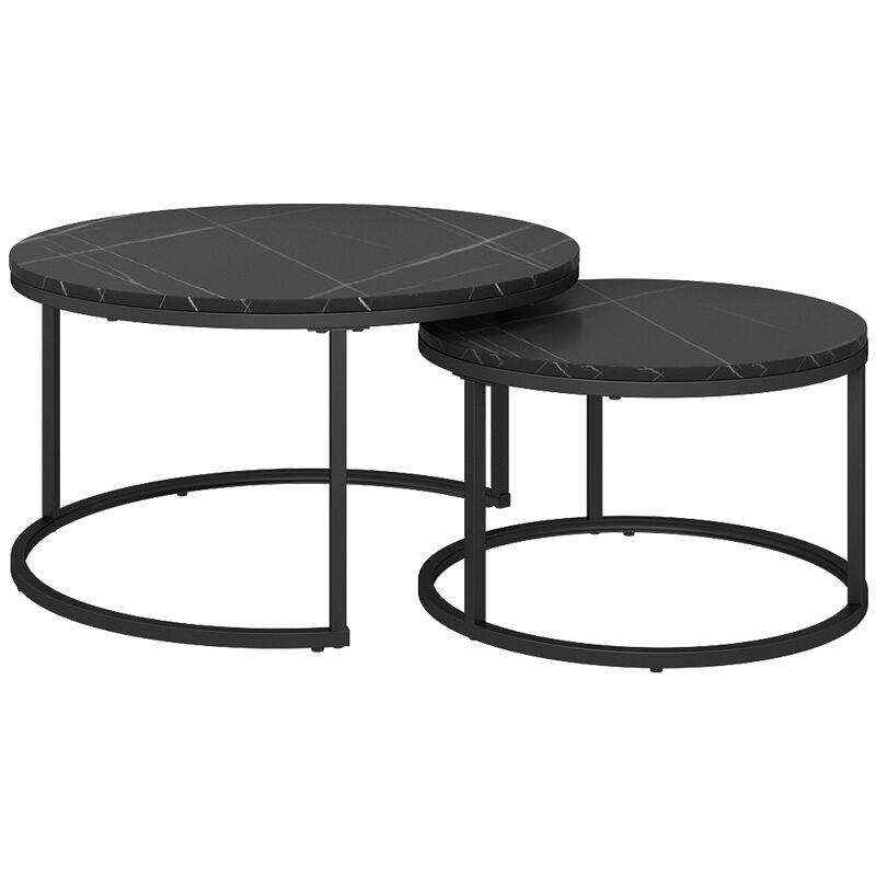 foto del prodotto set di tavolini montreal, nero, 77 x 40 cm 2 parti vicco
