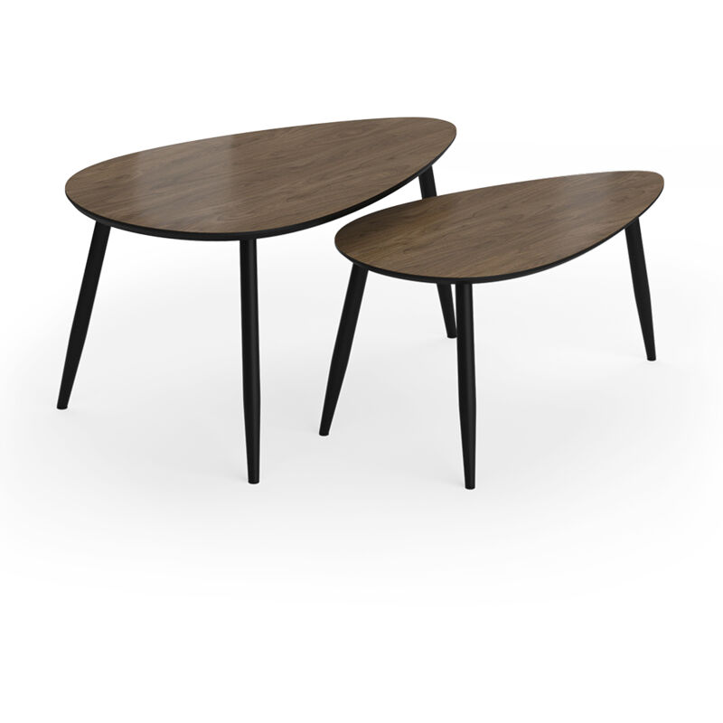 foto del prodotto set di tavolini veyo, noce nero, 98 x 60 cm set, 2 parti, vicco