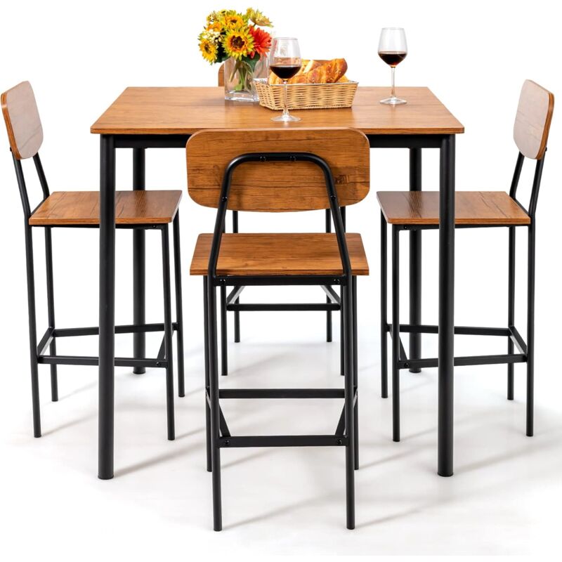 foto del prodotto set di tavolo da pranzo con 4 sedie con poggiapiedi relax4life