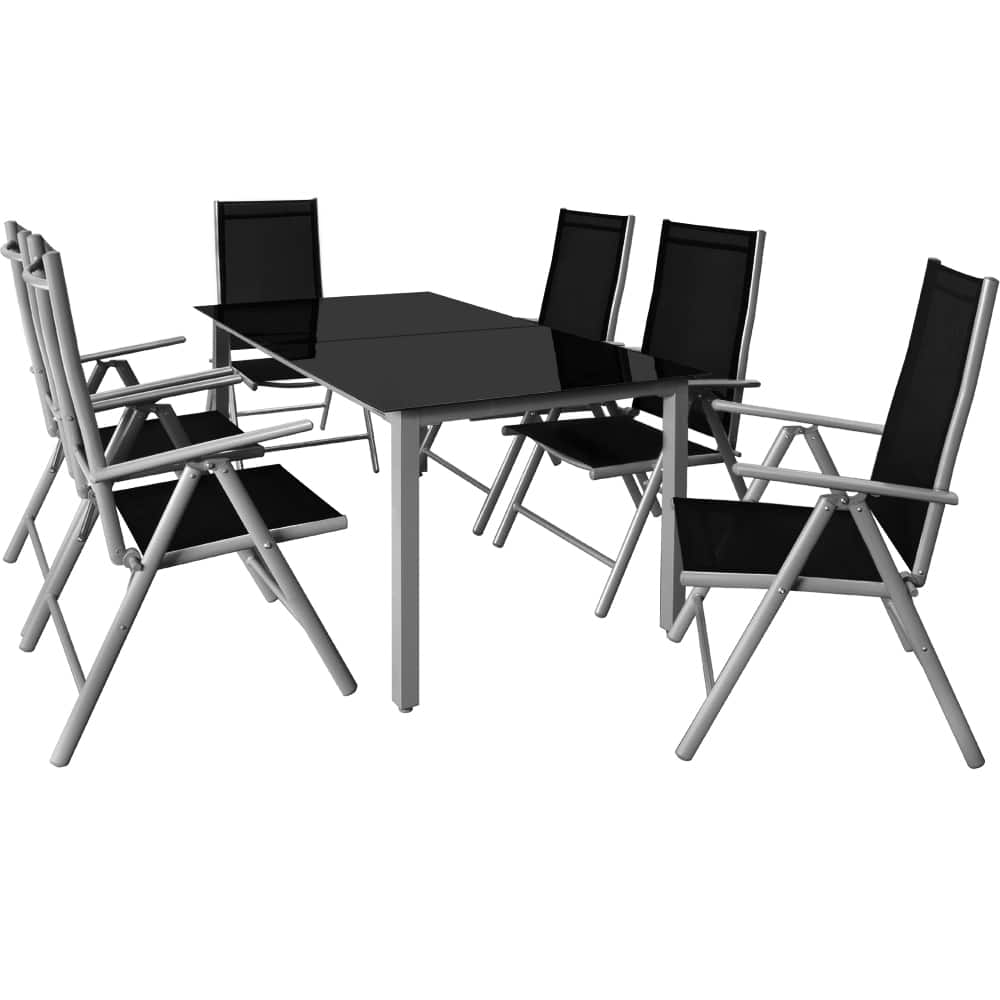 foto del prodotto set di tavolo e sedie 6 1 bern in alluminio