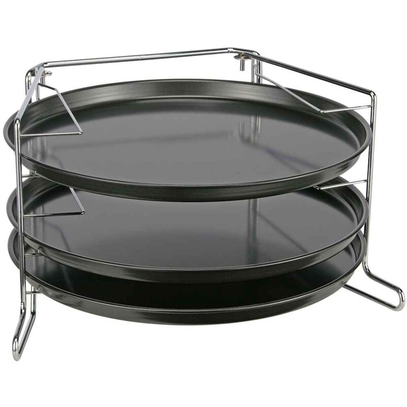 foto del prodotto set di teglie per pizza 4 pz nero hi