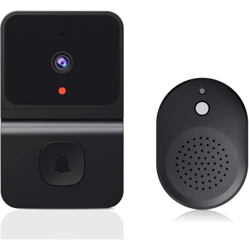 foto del prodotto set di telecamere 2.4g con campanello, visione notturna, obiettivo grandangolare hd, archiviazione cloud, audio bidirezionale, telecamera di