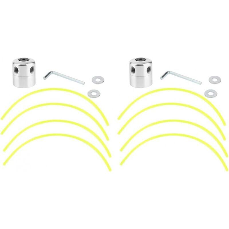 foto del prodotto set di testine universali in alluminio per decespugliatore con doppia bobina in nylon, accessori per decespugliatore