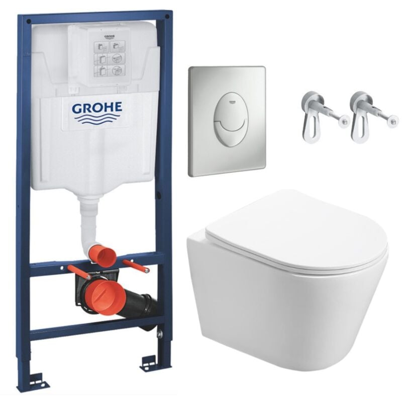 foto del prodotto set di toilette bati support wc swiss aqua technologies infinitio senza flangia fissaggio invisibile placca cromata opaca grohe