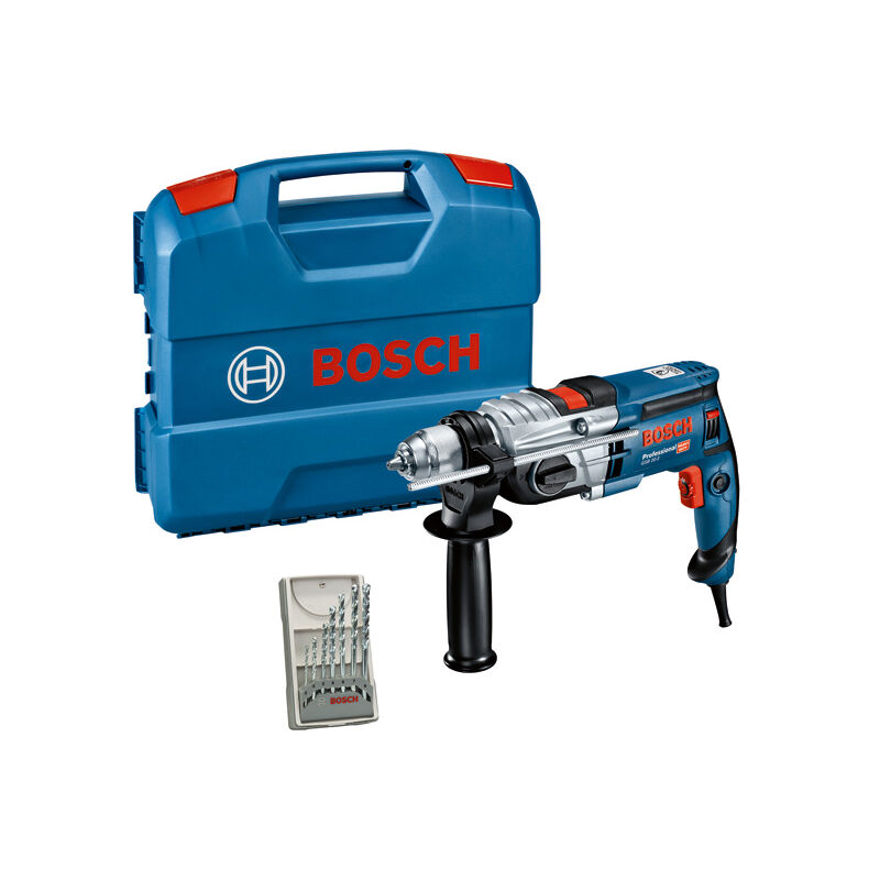foto del prodotto set di trapani a percussione bosch gsb 20-2 con set di punte per muratura in valigetta a l