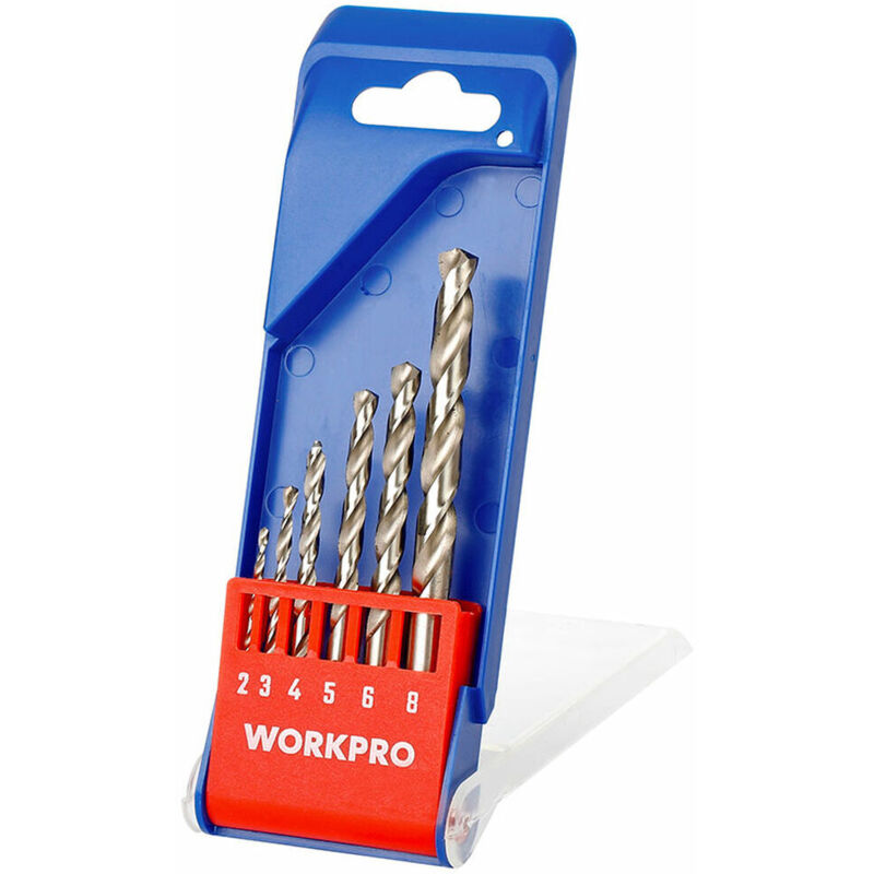 foto del prodotto set di trapani workpro 2, 3, 4, 5, 6 y 8 mm metallo 6 pezzi