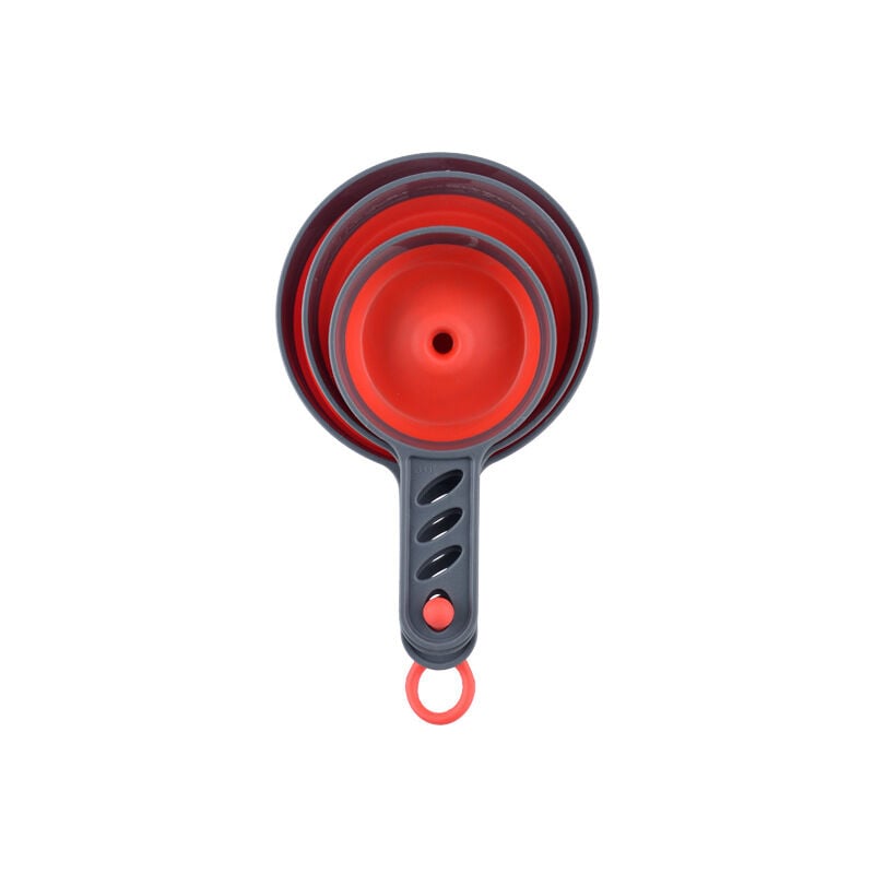 foto del prodotto set di tre imbuti pieghevoli in silicone, imbuto per barattolo di vetro, design con clip rotonda, materiale in silicone pp, adatto per imbuti per