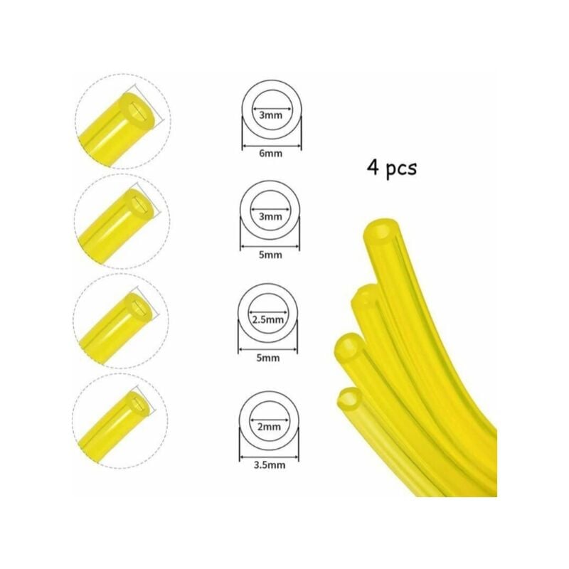 foto del prodotto set di tubi flessibili per carburante, 4 pezzi, tubo flessibile per carburante, 1,5 metri per soffiatore, decespugliatore, motosega, tubo flessibile
