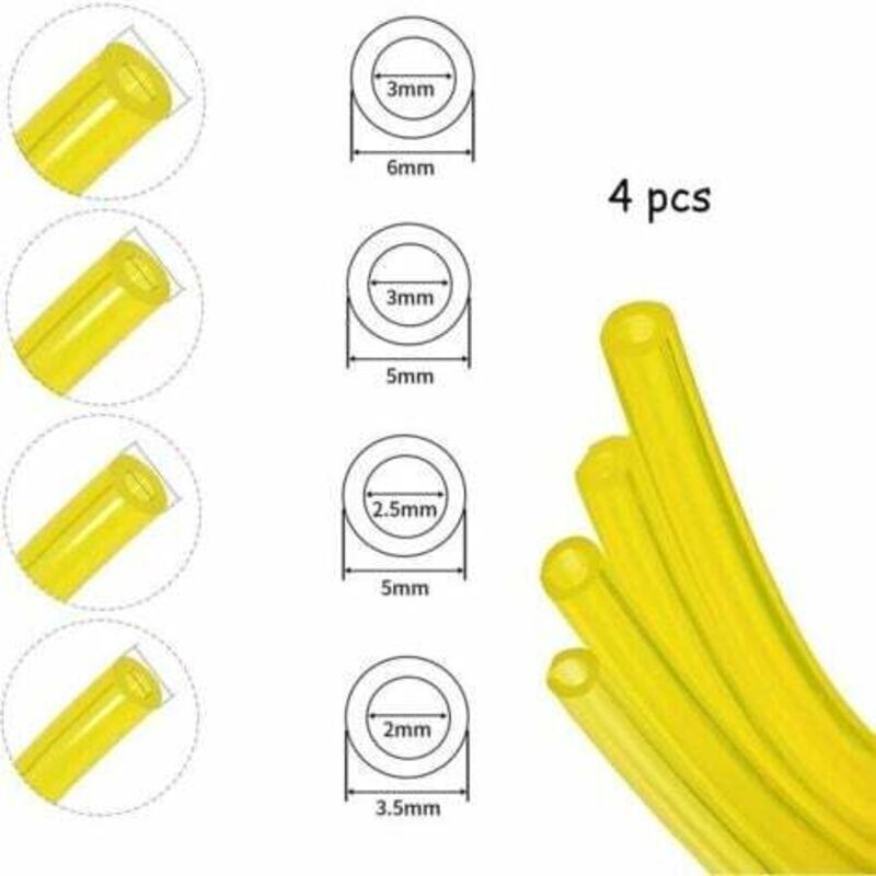 foto del prodotto set di tubi flessibili per carburante, 4 pezzi, tubo flessibile per carburante, 1,5 metri per soffiatore, decespugliatore, motosega, tubo flessibile