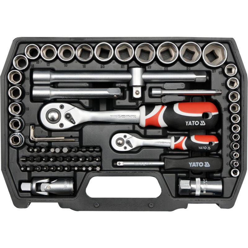 foto del prodotto set di utensili 1 2 , 1 4 , 72 pezzi, m yt 38782 yato