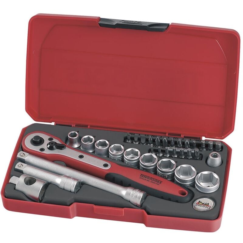 foto del prodotto set di utensili a bussola con gambo quadrato teng tools t3834 da 3 8 
