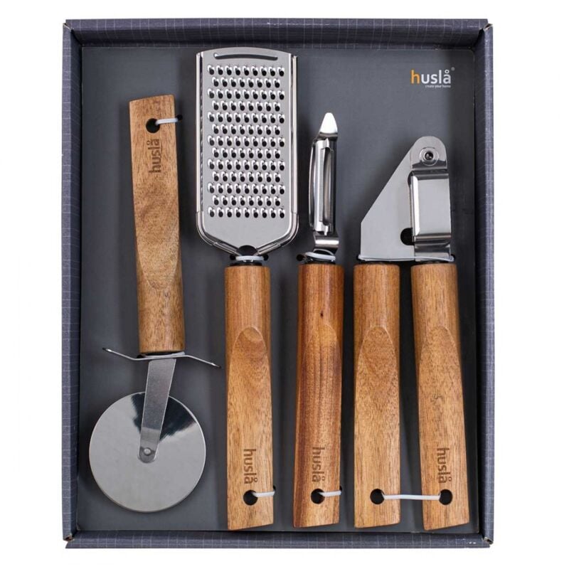 foto del prodotto set di utensili da cucina husla in legno 4 elementi