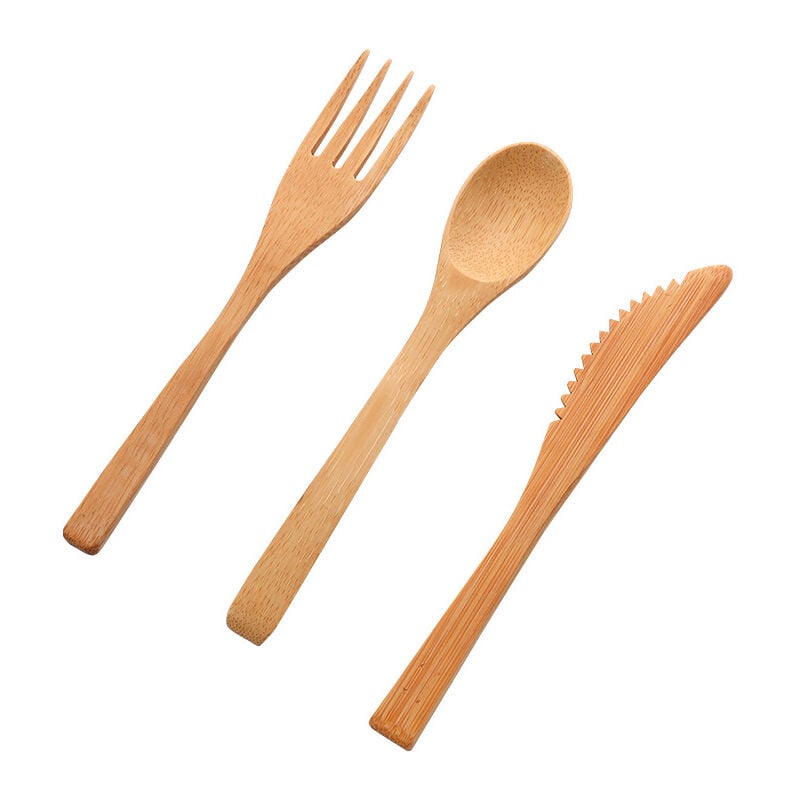 foto del prodotto set di utensili da cucina in legno da 3 pezzi per padella antiaderente bebusingoto