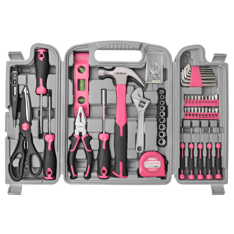 foto del prodotto set di utensili fai da te rosa da 54 pezzi per donne, ufficio e garage. set completo di utensili domestici di base per le donne