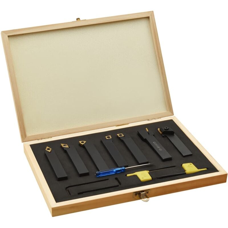 foto del prodotto set di utensili indicizzabili per tornitura 12 pz 16x16mm 100mm - vidaxl