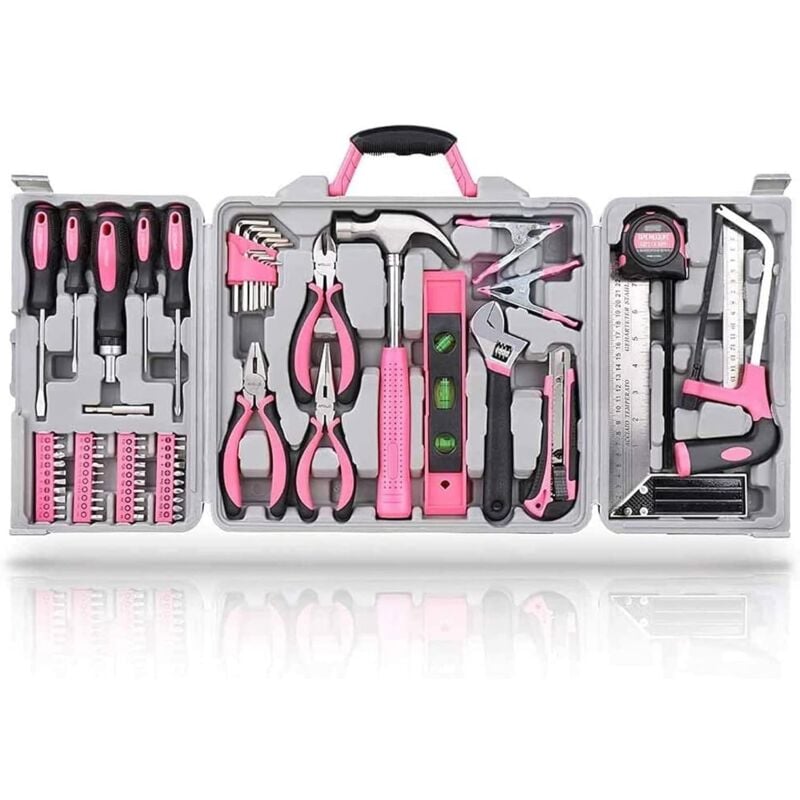 foto del prodotto set di utensili, kit di utensili domestici da 71 pezzi, kit di utensili manuali e accessori per la riparazione domestica fai da te con custodia in