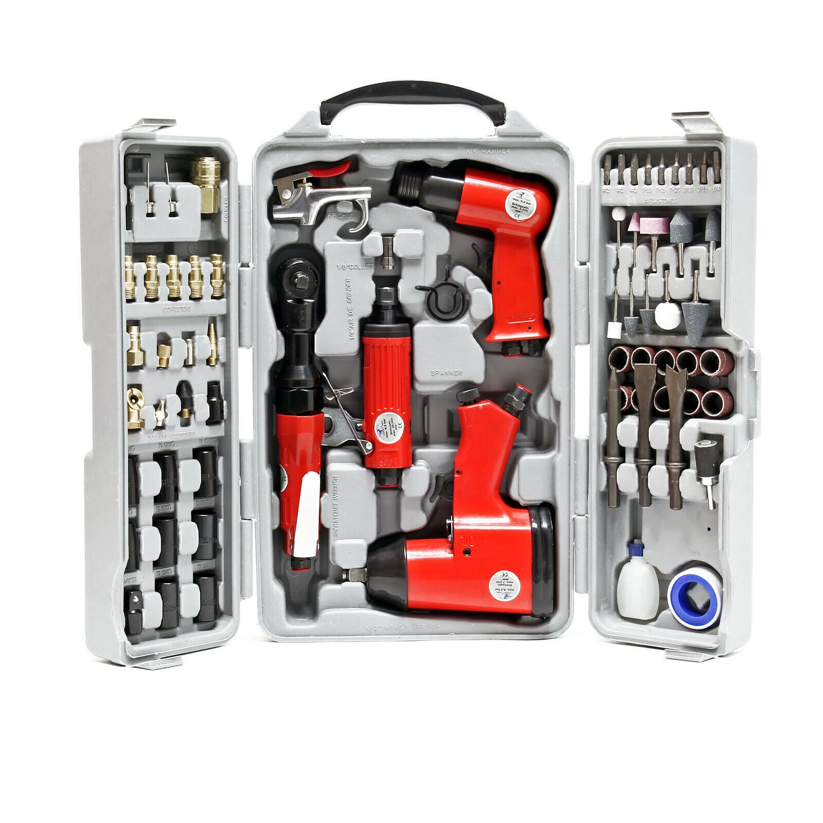foto del prodotto set di utensili pneumatici 71 pezzi avvitatore a percussione martello pneumatico smerigliatrice scalpello 16 0002868