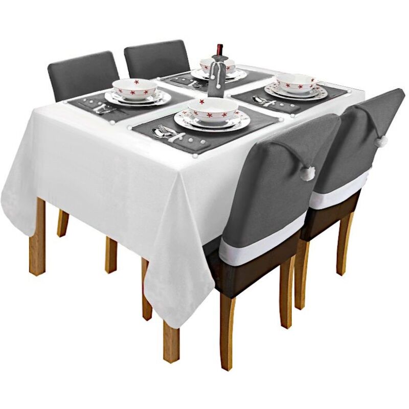 foto del prodotto set dicorazioni natalizie per tavolo e sedie grigio