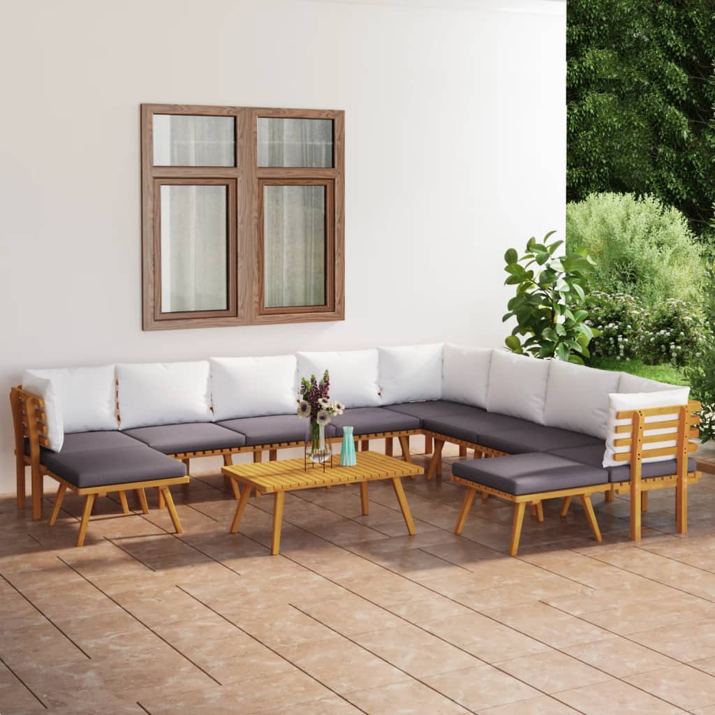 foto del prodotto set divani da giardino 11 pz con cuscini in massello di acacia cod mxl 38185