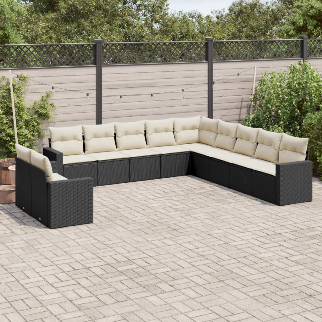 foto del prodotto set divani da giardino 11 pz con cuscini in polyrattan nerocod mxl 87339