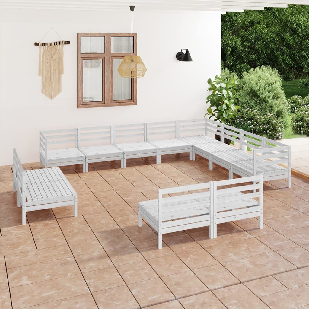 foto del prodotto set divani da giardino 12 pz in legno massello di pino bianco cod mxl 36709
