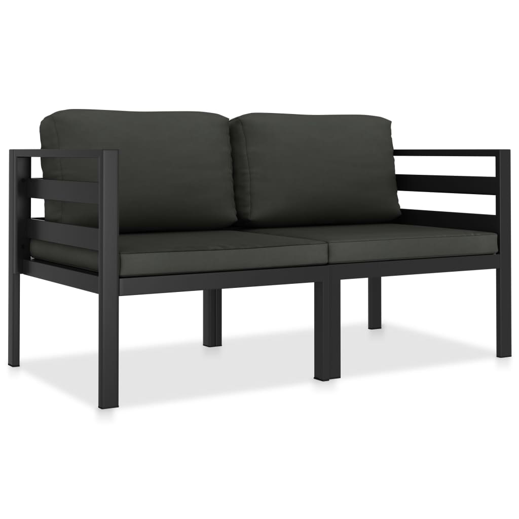 foto del prodotto set divani da giardino 2 pz con cuscini in alluminio antracite cod mxl 36927