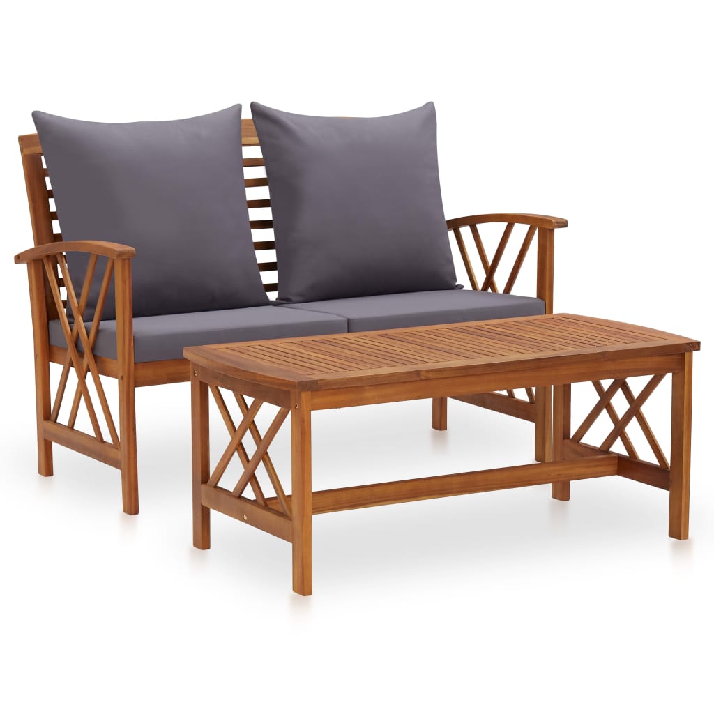 foto del prodotto set divani da giardino 2 pz con cuscini in massello di acacia cod mxl 42606